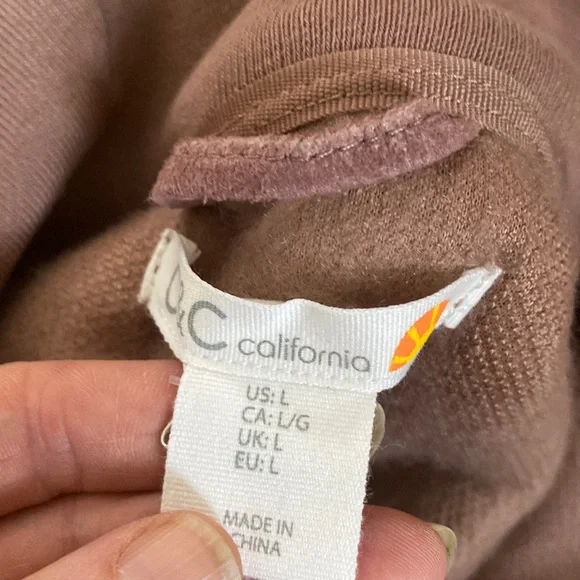 Ultra Comfy C&C California Half Zip Jacket, Mauve, Large - Picture 6 of 13